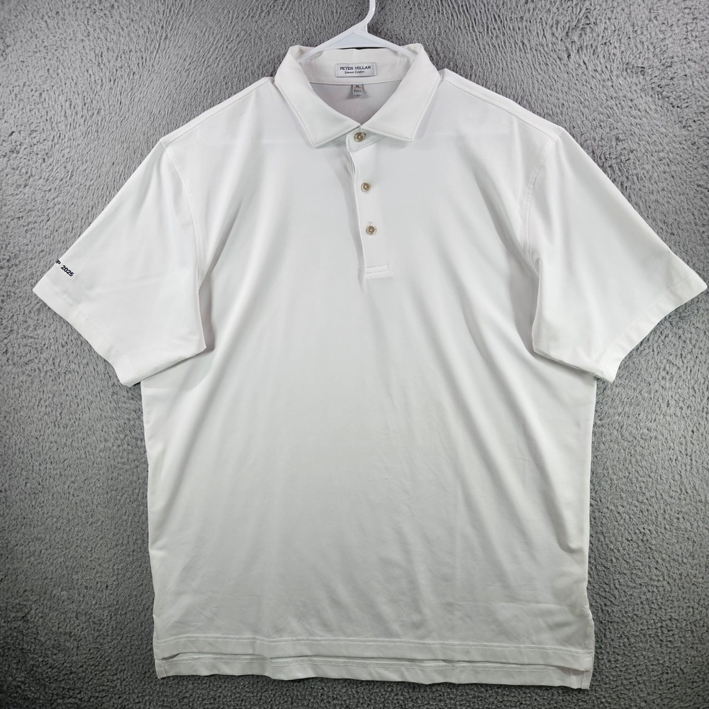 Peter Millar Summer Comfort Mens XL White Rock Cup 2025 Golf Polo Shirt